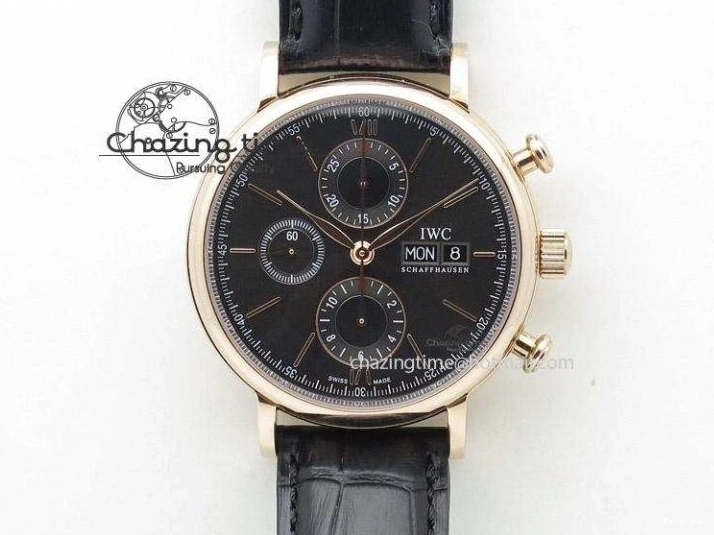 MIROTIME 0322 Affordable Portofino Automatic SS FKF 1:1 Best Edition Black Dial on Black Leather Strap A 7136